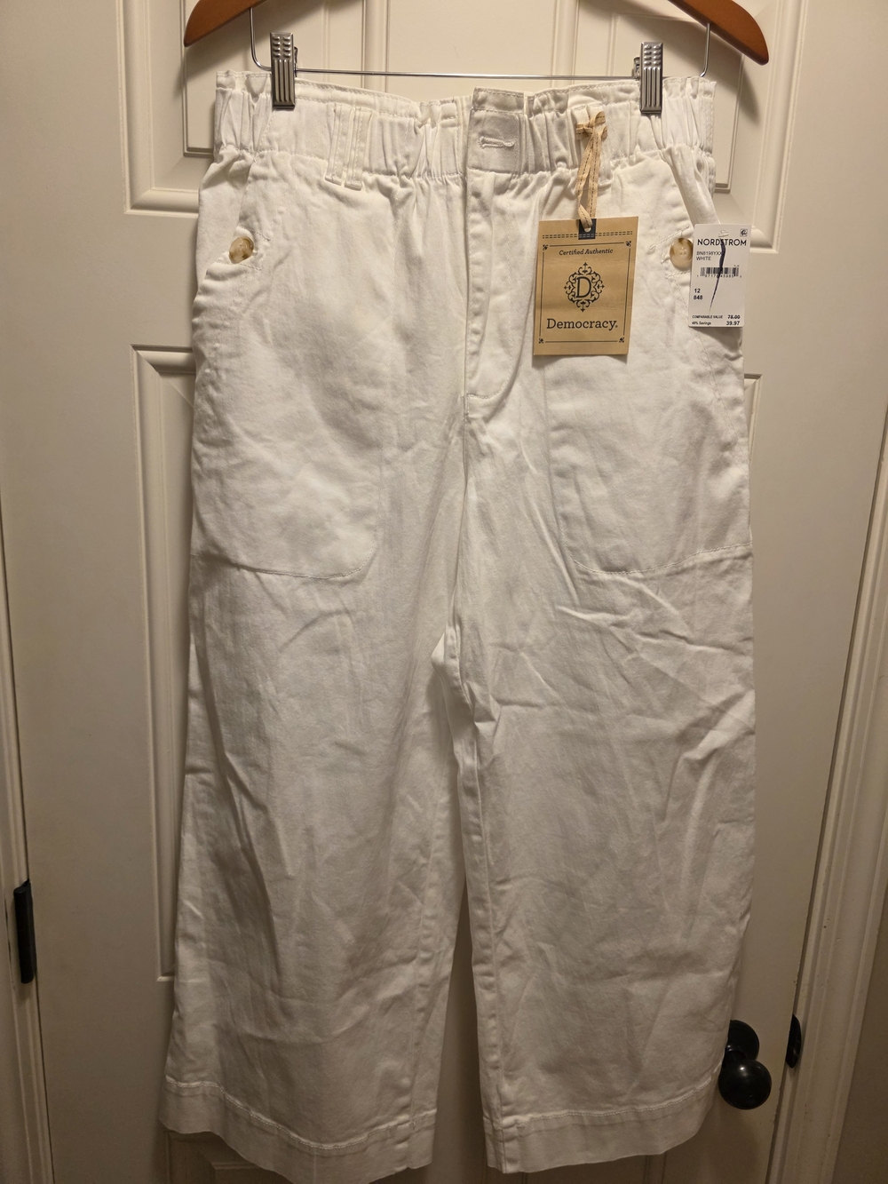Democracy White Straight Leg Pants - Picture 2 of 3